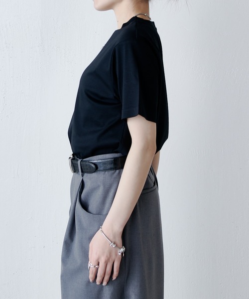 Lui's(ルイス)の「接触冷感THE BASIC Tシャツ(Tシャツ/カットソー・レディース・チャコールグレー/オフホワイト/サックスブルー/ブラック・FREE)」の21枚目の写真