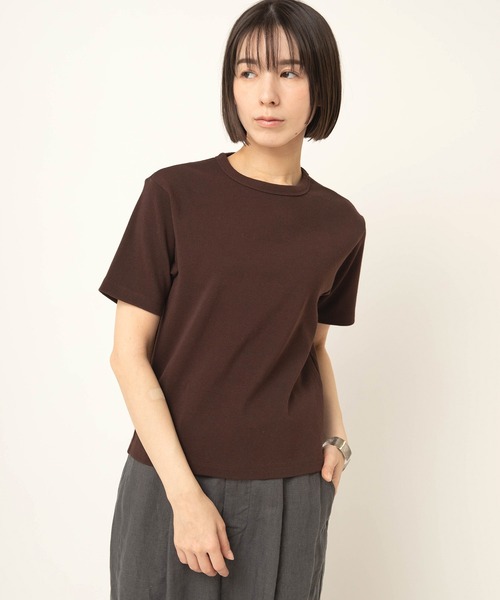 RNA-N(アールエヌエーエヌ)の「M2665 コットンフライスT(Tシャツ/カットソー・レディース・チャコール/ダークブラウン/グレイッシュベージュ・FREE)」の4枚目の写真