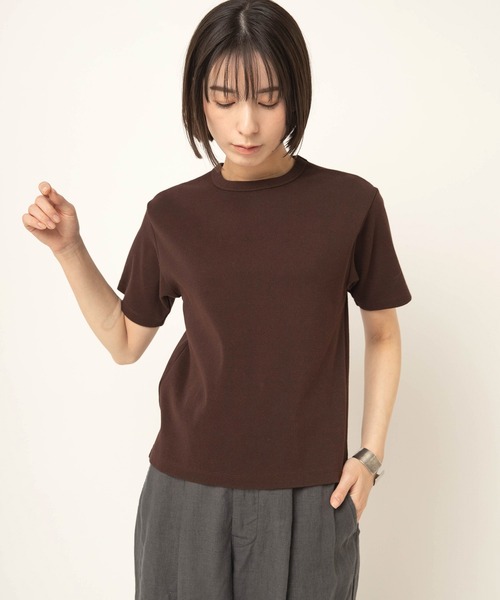 RNA-N(アールエヌエーエヌ)の「M2665 コットンフライスT(Tシャツ/カットソー・レディース・チャコール/ダークブラウン/グレイッシュベージュ・FREE)」の5枚目の写真
