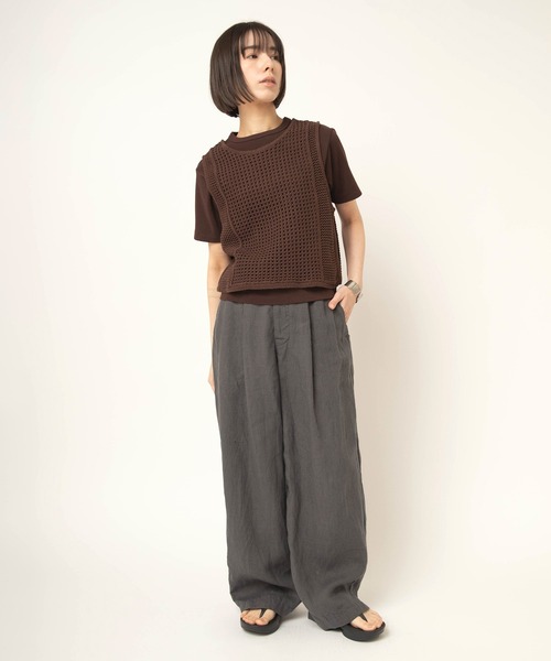 RNA-N(アールエヌエーエヌ)の「M2665 コットンフライスT(Tシャツ/カットソー・レディース・チャコール/ダークブラウン/グレイッシュベージュ・FREE)」の11枚目の写真