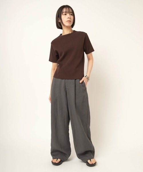 RNA-N(アールエヌエーエヌ)の「M2665 コットンフライスT(Tシャツ/カットソー・レディース・チャコール/ダークブラウン/グレイッシュベージュ・FREE)」の12枚目の写真