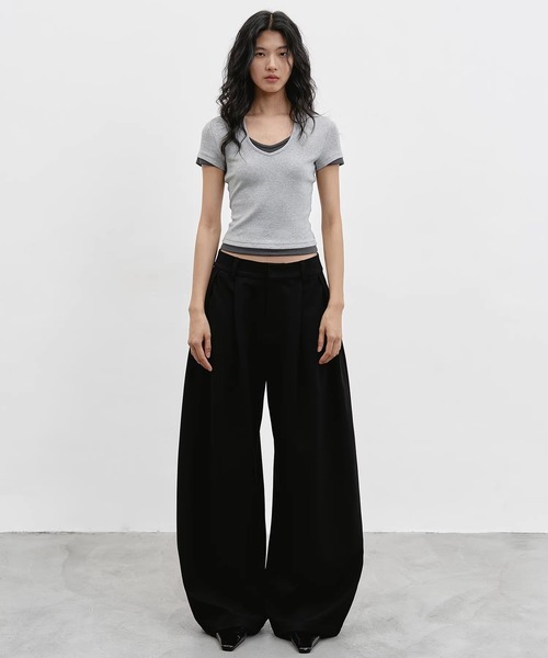 EIGHTHMONTH(エイスマンス)の「レイヤードネック コンパクトトップス EM26s056【EIGHTHMONTH】(Tシャツ/カットソー・レディース・グレー/ベージュ・M/S)」の19枚目の写真