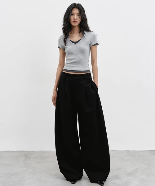 EIGHTHMONTH(エイスマンス)の「レイヤードネック コンパクトトップス EM26s056【EIGHTHMONTH】(Tシャツ/カットソー・レディース・グレー/ベージュ・M/S)」の22枚目の写真