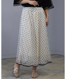 Doumoi（ドゥモエ）の「ドット柄チュール　デザインスカート（スカート）」