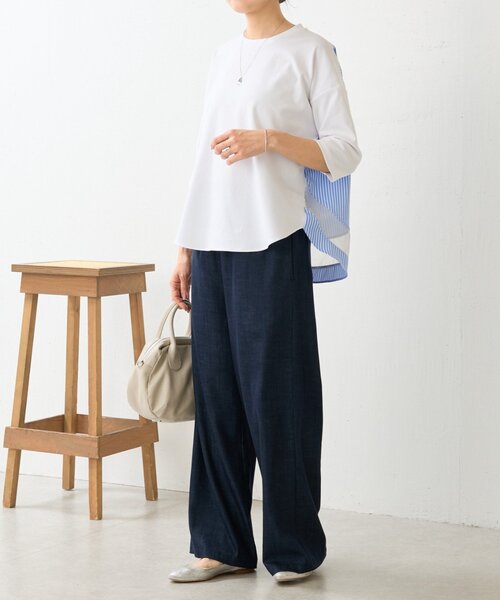 セール】ストライプコンビカットソー（Tシャツ/カットソー