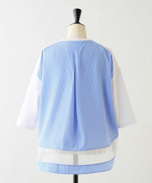 セール】ストライプコンビカットソー（Tシャツ/カットソー