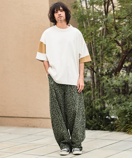 CAMBIO（カンビオ）の「mp14993- レオパードツイルワイドカーブパンツ（その他パンツ・メンズ・ベージュ/カーキ・XL/L/M）」の5枚目の写真