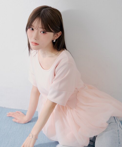Chico（チコ）の「【SALON by Chico】デザインスリーブチューリップバルーントップス（Tシャツ/カットソー・レディース・ホワイト/ピンク/ブラック系その他/グレー系その他・FREE）」の18枚目の写真