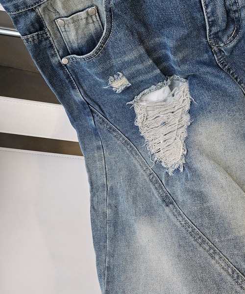WESTBOY(ウエストボーイ)の「ダメージデザイン ワイドデニムショーツ ハーフパンツ WO26S8PT05(その他パンツ・メンズ・ブルー・L/M/XL)」の10枚目の写真