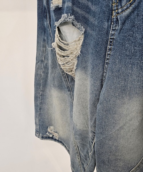 WESTBOY(ウエストボーイ)の「ダメージデザイン ワイドデニムショーツ ハーフパンツ WO26S8PT05(その他パンツ・メンズ・ブルー・L/M/XL)」の8枚目の写真