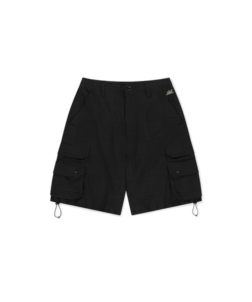 Seersucker Patchwork Cargo Shorts
