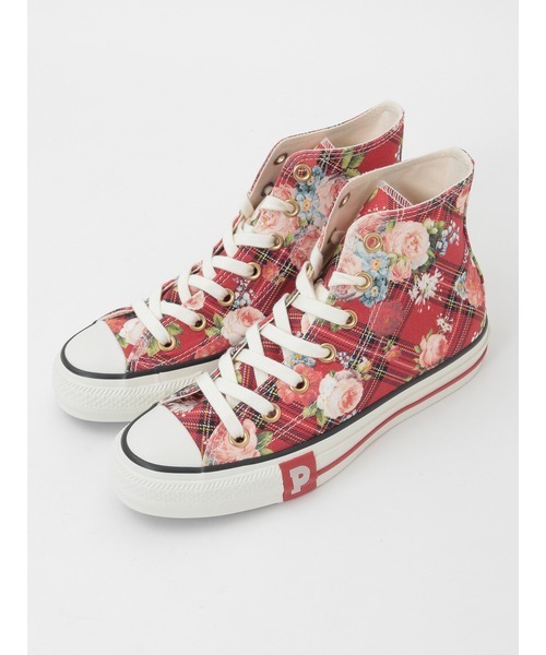 PINK HOUSE（ピンクハウス）の「CONVERSE×PINK HOUSE フラワーチェックプリントハイカットスニーカー（スニーカー・レディース・レッド・XL/LL/L/M/S/XS）」の8枚目の写真