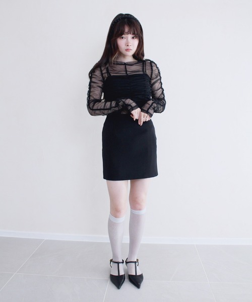 Reurie'(レウリィ)の「【ZOZO限定】ストレッチタイトミニスカート / シンプル きれいめ 大人フェミニン 韓国 ノームコア シティガール ストライプ モノトーン Iライン 細見え(スカート・レディース・グレー/ブラック・MEDIUM/SMALL)」の21枚目の写真