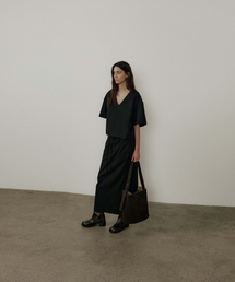 Wool Banding Skirt_Black