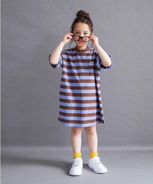 DRC branshes(ディーアールシーブランシェス)の「【WEB限定/DRC】ボーダー半袖ワンピース(ワンピース・キッズ・オフホワイト/ブルー/ピンク/グリーン・140/130/150/100/110/120)」の12枚目の写真