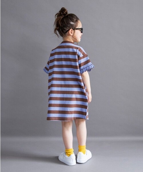 DRC branshes(ディーアールシーブランシェス)の「【WEB限定/DRC】ボーダー半袖ワンピース(ワンピース・キッズ・オフホワイト/ブルー/ピンク/グリーン・140/130/150/100/110/120)」の13枚目の写真