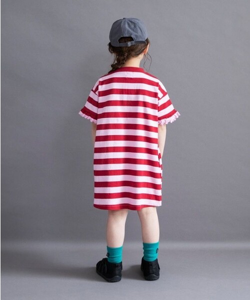 DRC branshes(ディーアールシーブランシェス)の「【WEB限定/DRC】ボーダー半袖ワンピース(ワンピース・キッズ・オフホワイト/ブルー/ピンク/グリーン・140/130/150/100/110/120)」の19枚目の写真