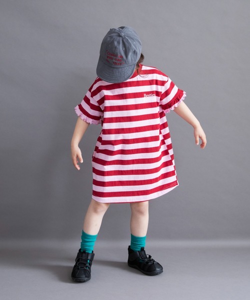 DRC branshes(ディーアールシーブランシェス)の「【WEB限定/DRC】ボーダー半袖ワンピース(ワンピース・キッズ・オフホワイト/ブルー/ピンク/グリーン・140/130/150/100/110/120)」の22枚目の写真
