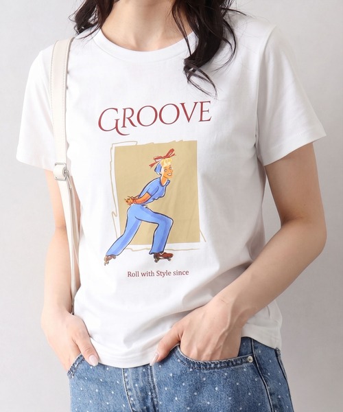 SpRay（スプレイ）の「スケートＧＩＲＬ　Ｔシャツ（Tシャツ/カットソー・レディース・チャコールグレー/ベージュ/オフホワイト/ミント・FREE）」の2枚目の写真