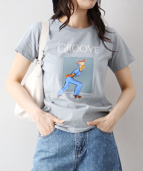 SpRay（スプレイ）の「スケートＧＩＲＬ　Ｔシャツ（Tシャツ/カットソー・レディース・チャコールグレー/ベージュ/オフホワイト/ミント・FREE）」の4枚目の写真