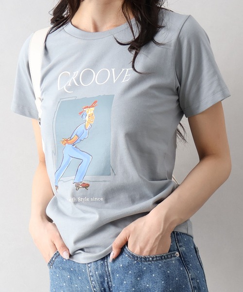 SpRay（スプレイ）の「スケートＧＩＲＬ　Ｔシャツ（Tシャツ/カットソー・レディース・チャコールグレー/ベージュ/オフホワイト/ミント・FREE）」の14枚目の写真