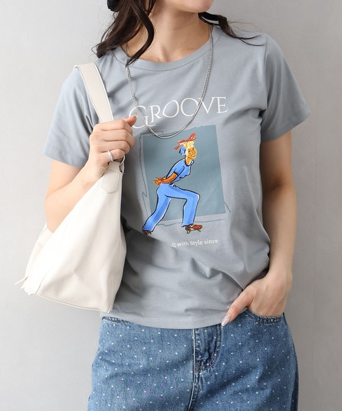 SpRay（スプレイ）の「スケートＧＩＲＬ　Ｔシャツ（Tシャツ/カットソー・レディース・チャコールグレー/ベージュ/オフホワイト/ミント・FREE）」の17枚目の写真