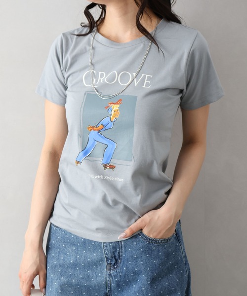 SpRay（スプレイ）の「スケートＧＩＲＬ　Ｔシャツ（Tシャツ/カットソー・レディース・チャコールグレー/ベージュ/オフホワイト/ミント・FREE）」の18枚目の写真