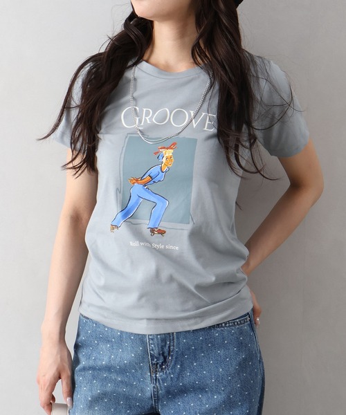 SpRay（スプレイ）の「スケートＧＩＲＬ　Ｔシャツ（Tシャツ/カットソー・レディース・チャコールグレー/ベージュ/オフホワイト/ミント・FREE）」の19枚目の写真
