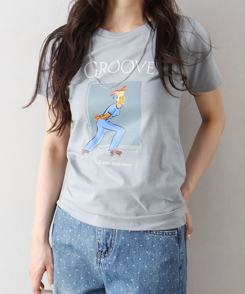 SpRay（スプレイ）の「スケートＧＩＲＬ　Ｔシャツ（Tシャツ/カットソー・レディース・チャコールグレー/ベージュ/オフホワイト/ミント・FREE）」の20枚目の写真
