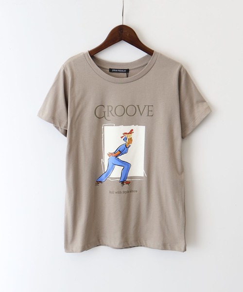 SpRay（スプレイ）の「スケートＧＩＲＬ　Ｔシャツ（Tシャツ/カットソー・レディース・チャコールグレー/ベージュ/オフホワイト/ミント・FREE）」の22枚目の写真