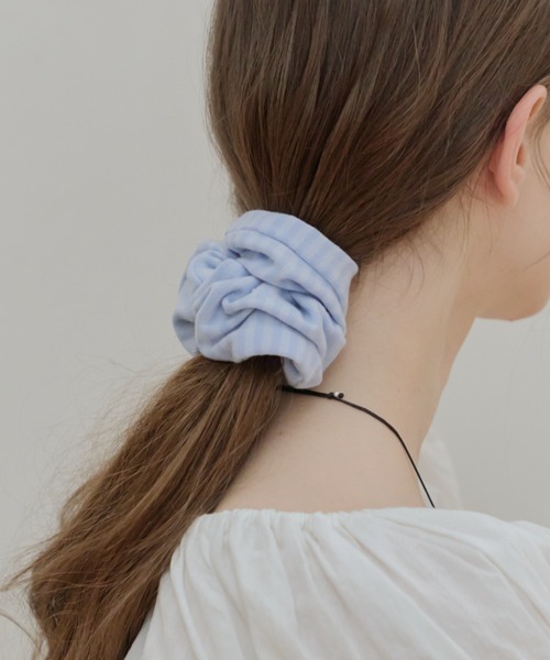GIUNON(ジウノン)の「stretch border scrunchie / ストレッチボーダーシュシュ(シュシュ・レディース・ピンク/ブルー/ブラック・FREE)」の21枚目の写真