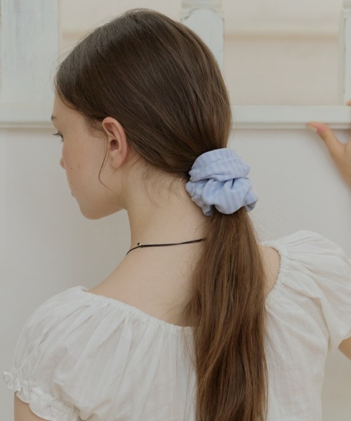 GIUNON(ジウノン)の「stretch border scrunchie / ストレッチボーダーシュシュ(シュシュ・レディース・ピンク/ブルー/ブラック・FREE)」の20枚目の写真