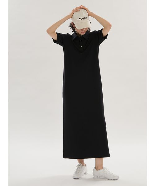 emmi(エミ)の「ジョーゼットポロカットワンピース/UVカット(ワンピース・レディース・イエロー/ライム/ダークネイビー・0/1)」の1枚目の写真