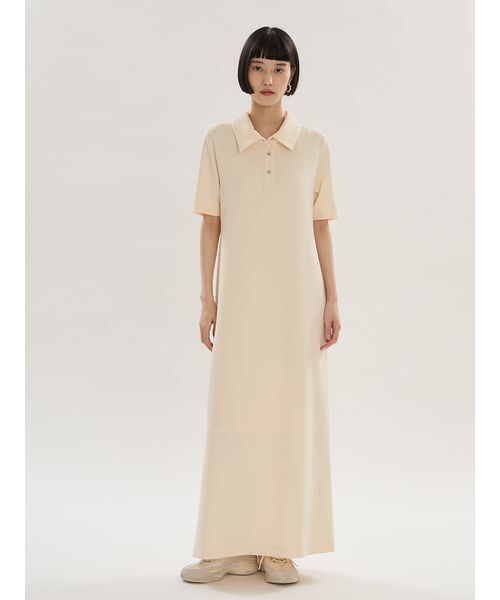 emmi(エミ)の「ジョーゼットポロカットワンピース/UVカット(ワンピース・レディース・イエロー/ライム/ダークネイビー・0/1)」の5枚目の写真