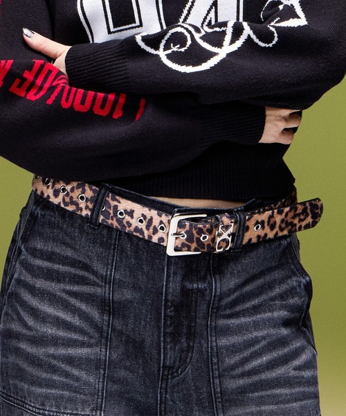 X-girl(エックスガール)の「FAUX CALF HAIR LEATHER XG BELT(ベルト・レディース・ベージュ/ブラック・ONE SIZE)」の10枚目の写真