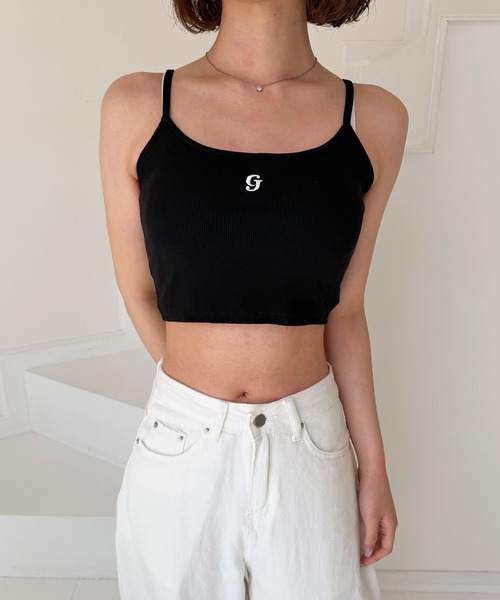 frunco(フランコ)の「ワンポイント刺繍リブブラトップス(Tシャツ/カットソー・レディース・ホワイト/ブラック/グレー/ブラック系/ブラウン系その他・FREE)」の2枚目の写真