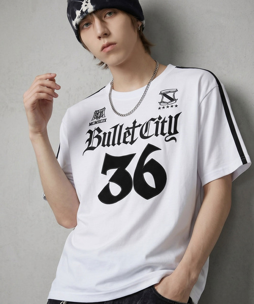 SILVER BULLET(シルバーバレット)の「『SILVER BULLET SELECT AP/シルバーバレットセレクト』刺繍ゲームシャツ半袖Tシャツ【Z】(Tシャツ/カットソー・メンズ・ホワイト/ブラック/ブラック系・L/M)」の2枚目の写真