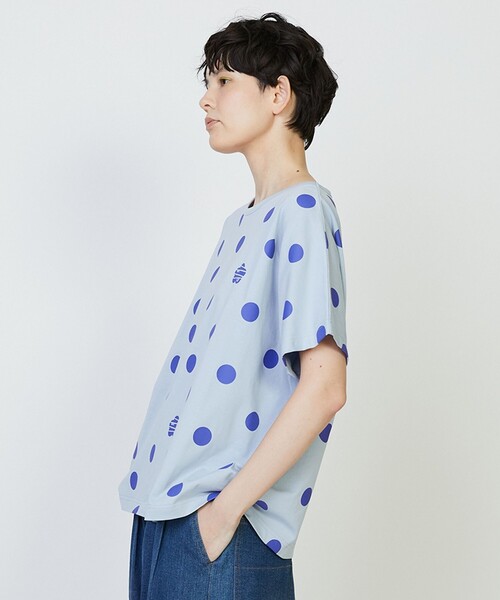 FRAPBOIS PARK(フラボアパーク)の「ドルマンドット2(Tシャツ/カットソー・レディース・ブラック/サーモンピンク/ブルー・1)」の4枚目の写真