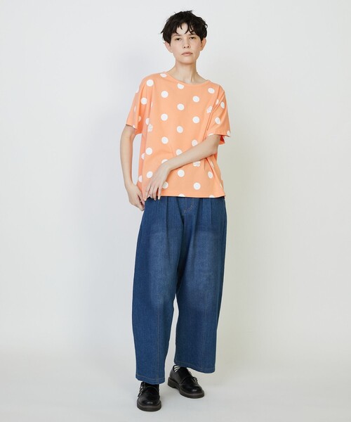 FRAPBOIS PARK(フラボアパーク)の「ドルマンドット2(Tシャツ/カットソー・レディース・ブラック/サーモンピンク/ブルー・1)」の16枚目の写真