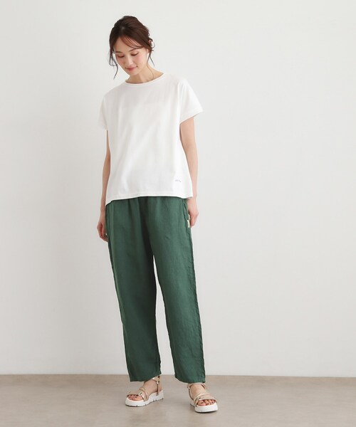 LAURA ASHLEY(ローラアシュレイ)の「【日本製/ワンマイルウエア】コットン天竺Tシャツ(Tシャツ/カットソー・レディース・ホワイト/ピンク系/チャコールグレー・38)」の6枚目の写真