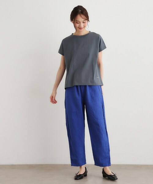 LAURA ASHLEY(ローラアシュレイ)の「【日本製/ワンマイルウエア】コットン天竺Tシャツ(Tシャツ/カットソー・レディース・ホワイト/ピンク系/チャコールグレー・38)」の9枚目の写真