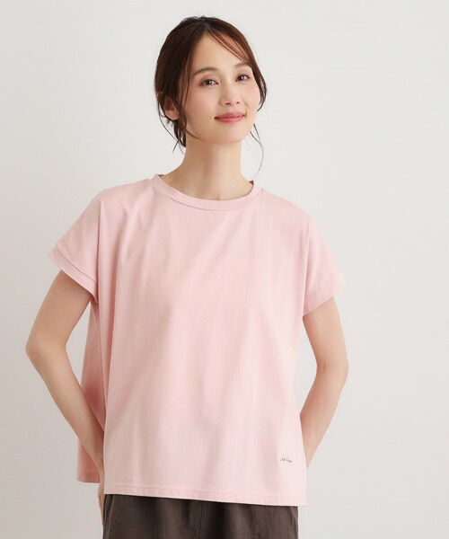 LAURA ASHLEY(ローラアシュレイ)の「【日本製/ワンマイルウエア】コットン天竺Tシャツ(Tシャツ/カットソー・レディース・ホワイト/ピンク系/チャコールグレー・38)」の12枚目の写真