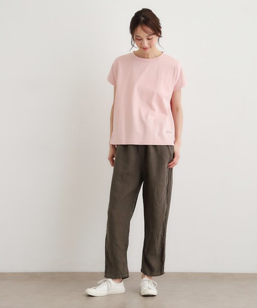 LAURA ASHLEY(ローラアシュレイ)の「【日本製/ワンマイルウエア】コットン天竺Tシャツ(Tシャツ/カットソー・レディース・ホワイト/ピンク系/チャコールグレー・38)」の13枚目の写真