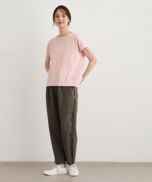 LAURA ASHLEY(ローラアシュレイ)の「【日本製/ワンマイルウエア】コットン天竺Tシャツ(Tシャツ/カットソー・レディース・ホワイト/ピンク系/チャコールグレー・38)」の14枚目の写真