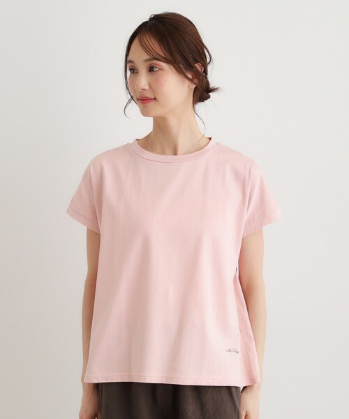 LAURA ASHLEY(ローラアシュレイ)の「【日本製/ワンマイルウエア】コットン天竺Tシャツ(Tシャツ/カットソー・レディース・ホワイト/ピンク系/チャコールグレー・38)」の16枚目の写真