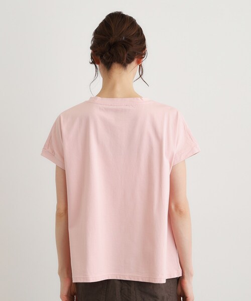 LAURA ASHLEY(ローラアシュレイ)の「【日本製/ワンマイルウエア】コットン天竺Tシャツ(Tシャツ/カットソー・レディース・ホワイト/ピンク系/チャコールグレー・38)」の18枚目の写真