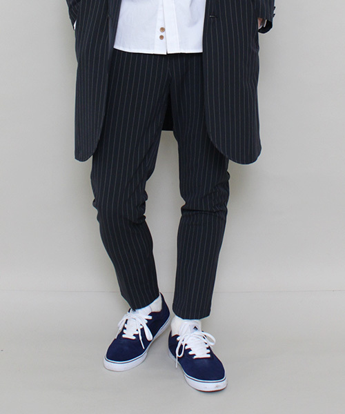 Lui's(ルイス)の「SUPERTHANKS×Lui's(スーパーサンクス×ルイス) ストライプパンツ(スラックス・メンズ・グレー/ネイビー・MEDIUM/LARGE/SMALL)」の2枚目の写真