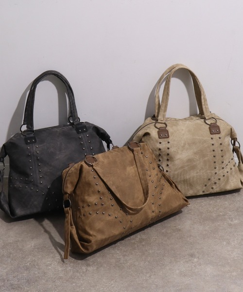 NOGLE（ノグル）の「【NOGLE select/ノグルセレクト】スタッズボストンバッグ/トートバッグ（ボストンバッグ・レディース・ブラウン/ベージュ/ブラック・FREE）」の16枚目の写真