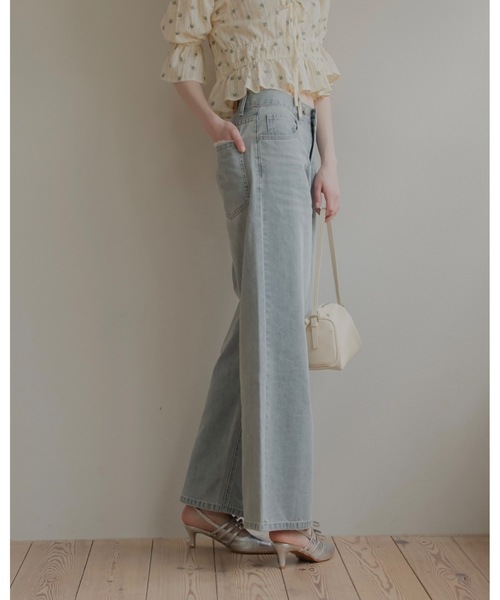 JUMELLE(ジュメロ)の「レースデザインワイドデニム(デニムパンツ・レディース・ライトブルー/ブラック・SMALL/MEDIUM)」の14枚目の写真