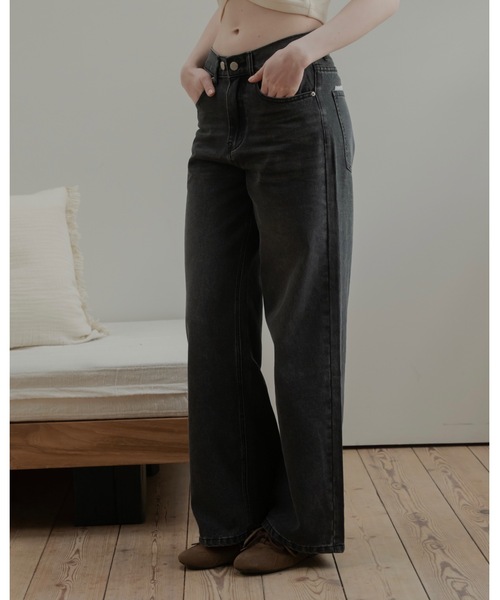 JUMELLE(ジュメロ)の「レースデザインワイドデニム(デニムパンツ・レディース・ライトブルー/ブラック・SMALL/MEDIUM)」の18枚目の写真